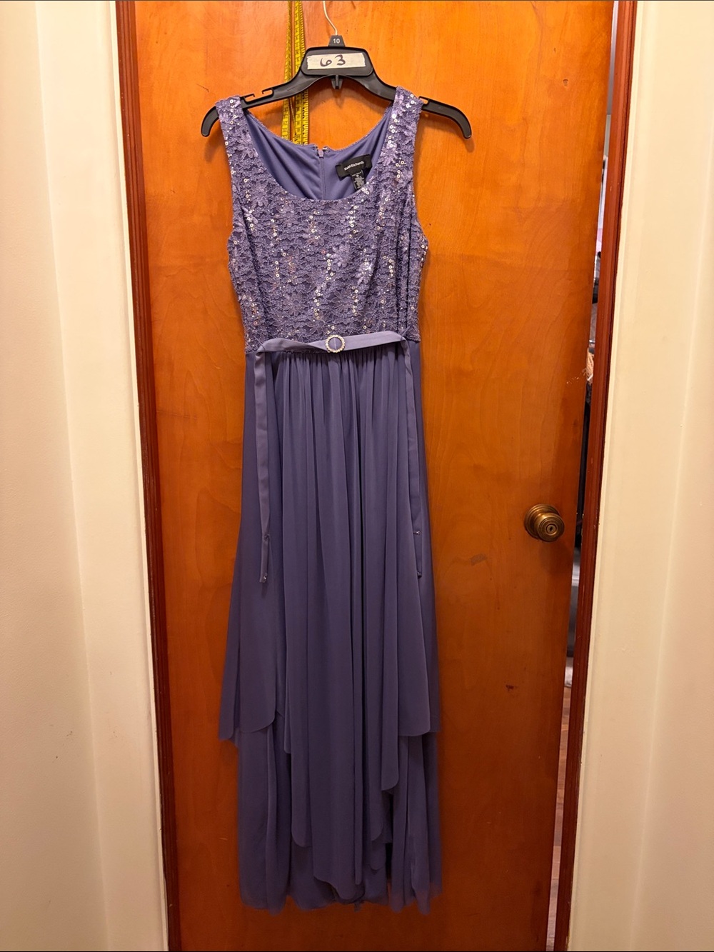 Elegant Lavender Sleeveless Sequin Bodice Maxi Dress